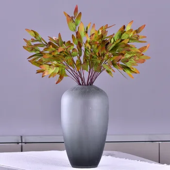 Sztuczne Kwiaty, Zielone Rośliny Wysokiej Jakości Fałszywe Liście Eukaliptusa Z Owocami Salon Ślubny Wystrój Kwiatowa Kompozycja