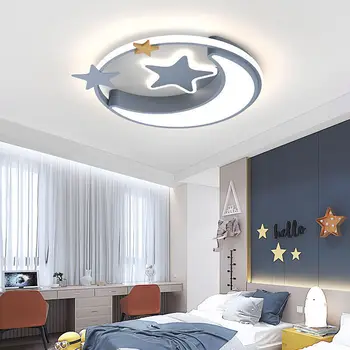 Dziecięcy pokój chłopców i dziewcząt sypialnia lampa gwiazda i księżyc połączenie ciepły, romantyczny, prosty, nowoczesny, kreatywny lampa sufitowa