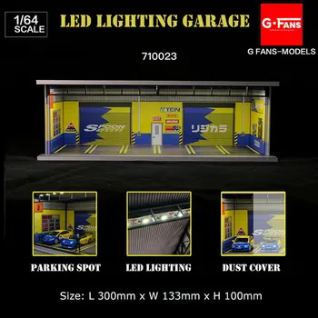 G-Fans 1: 64 Montaż Dioramy Oświetlenie Led Garażowy Model Samochodu Wyświetlacz Stacja