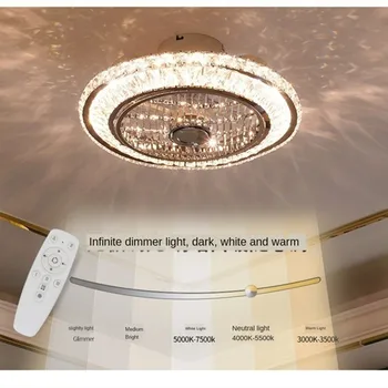 50 cm Kryształ LED wentylator pod sufitem pilot zdalnego sterowania wentylacyjny lampa cichy samochód ozdoba sypialni nowoczesny wentylator pod sufitem darmowa wysyłka