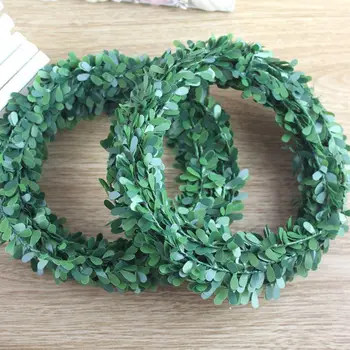 7,5 m Sztuczna Zielony Kwiat Nylonowa drut żelazny Liście Rattan DIY wieniec Akcesoria Ślubne Biżuteria garland
